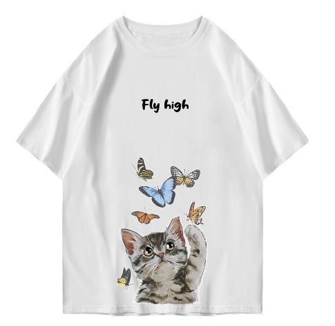 Hi VABA Oversized Cat Fly High Tshirt | Kaos Streetwear Unisex Tee