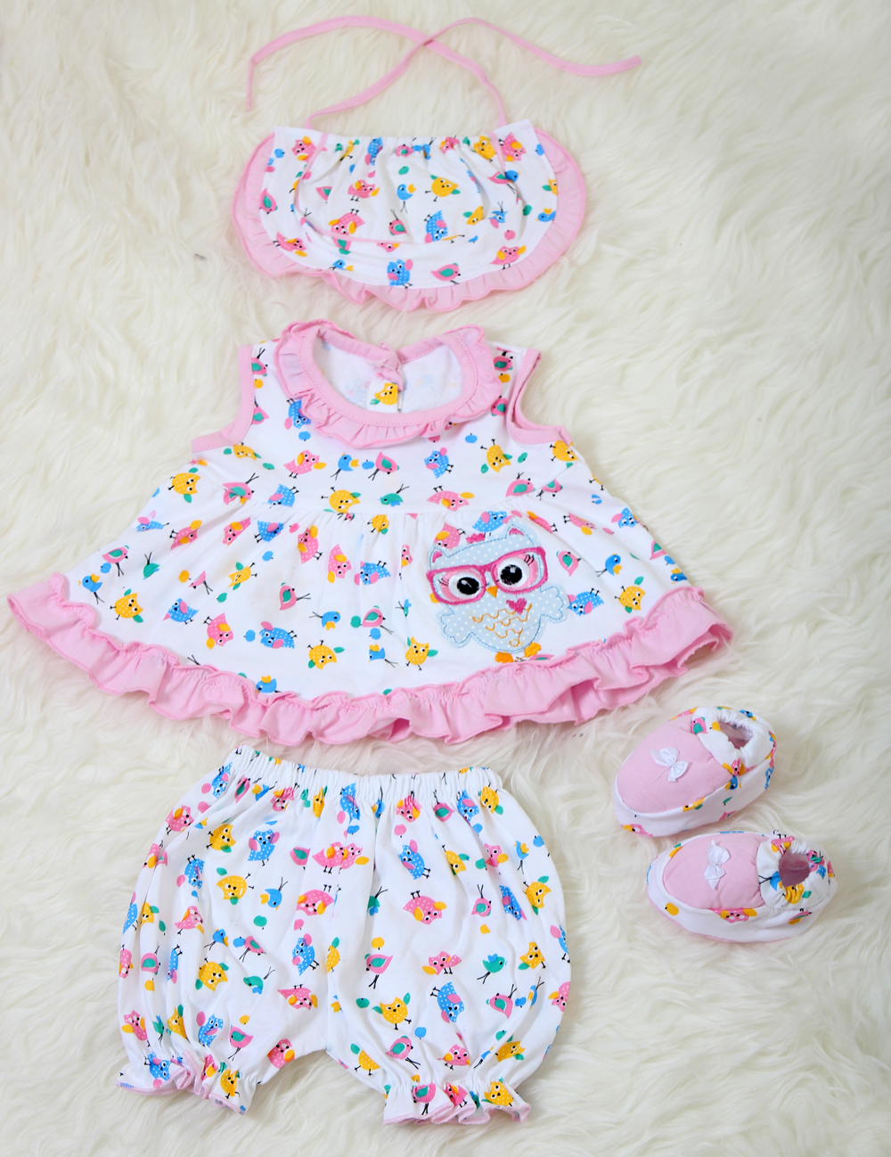 Set bayi owl 4in1 pink