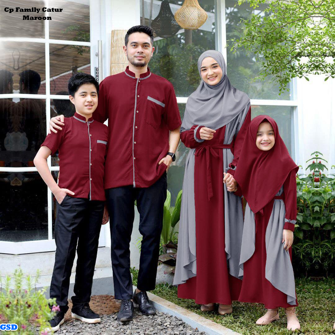 Cp family catur (gamis ibu) maroon