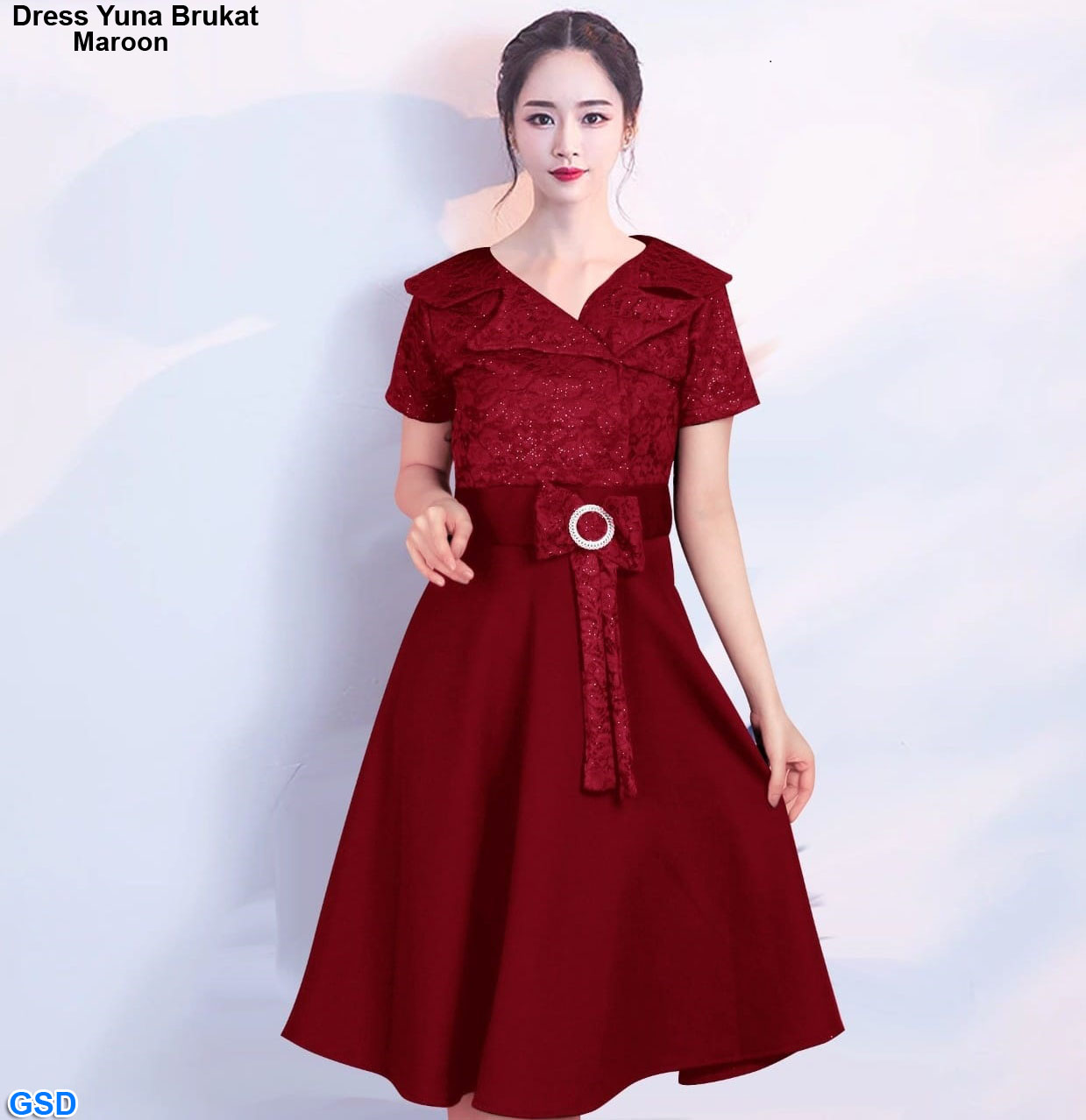 Dress Yuna Brokat hijau