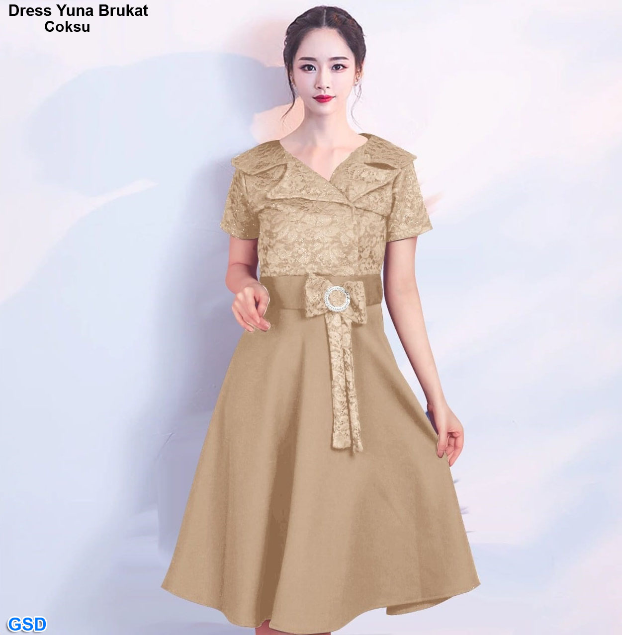 Dress Yuna Brukat Dusty