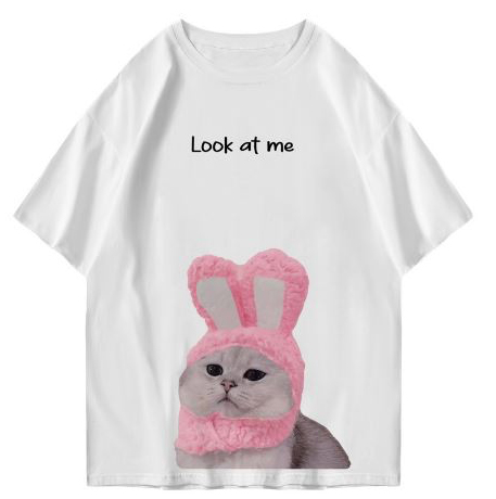 Hi VABA Oversized Look At Me Cat Tshirt | Kaos Streetwear Unisex Tee