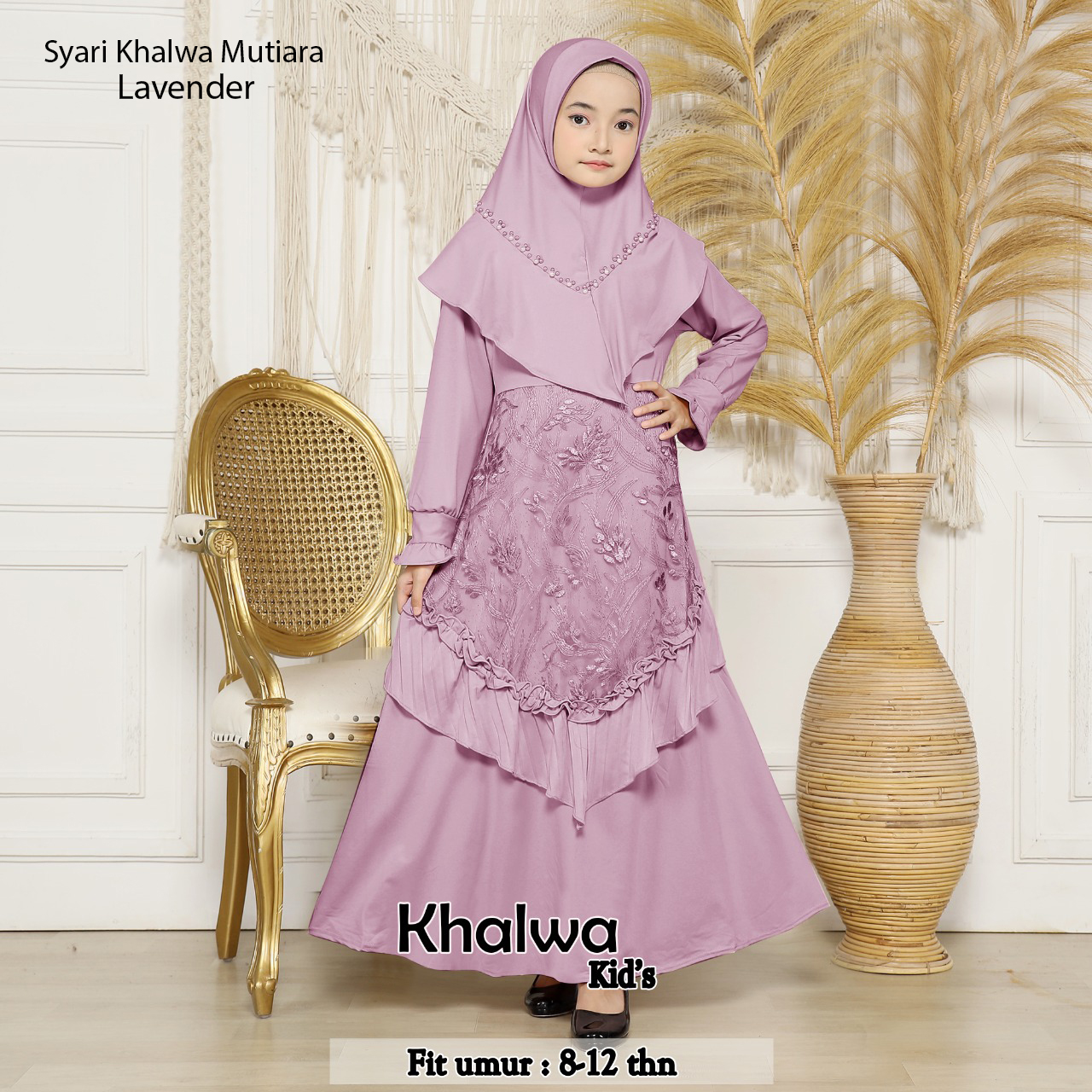 Syari Khalwa mutiara kids olive