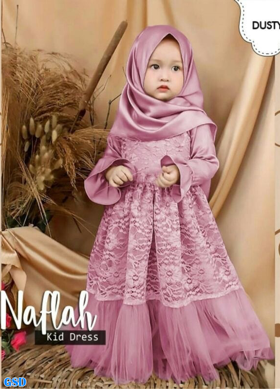 Set Gamis Naflah Maroon