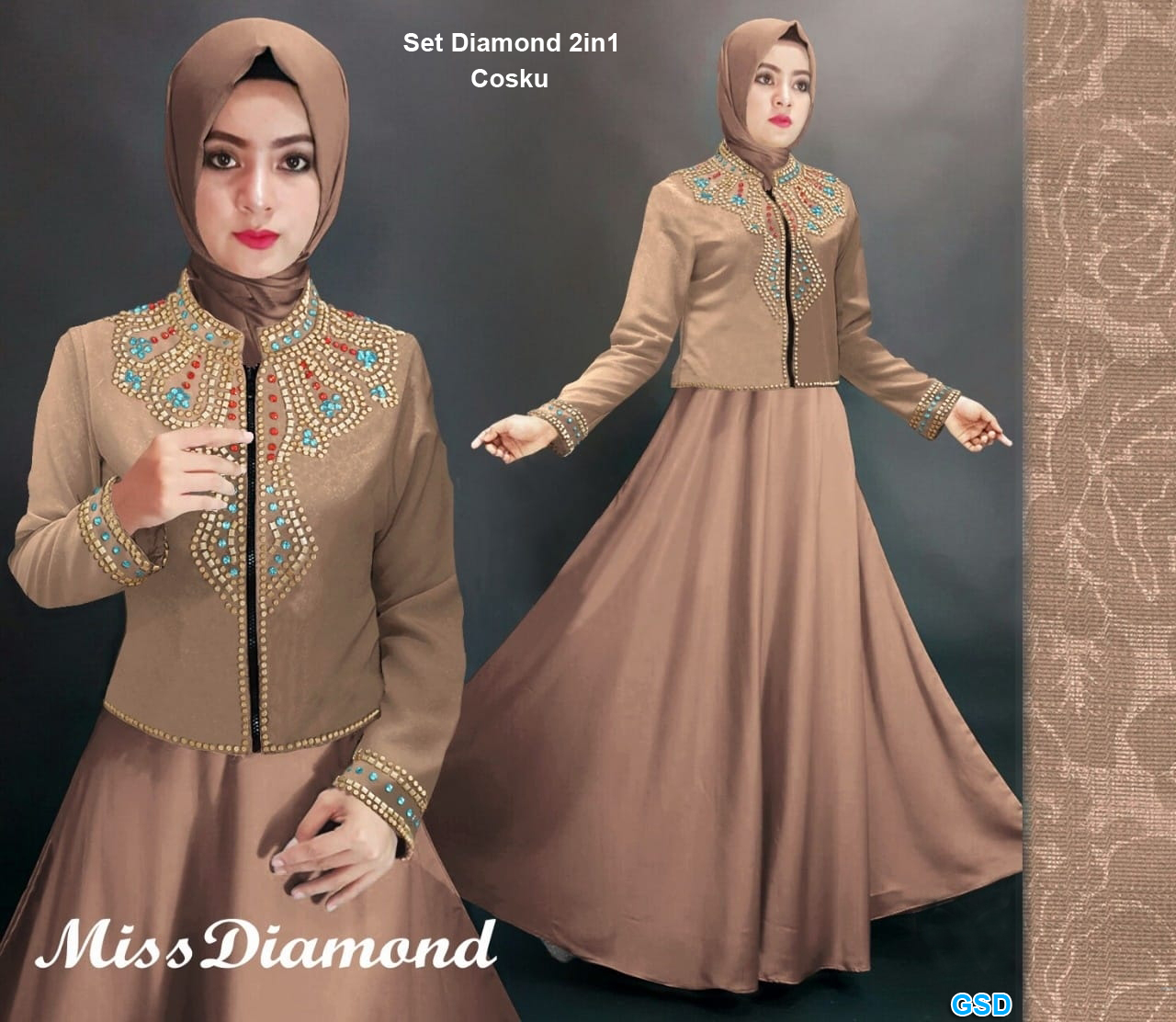 Set Diamond 2in1 hitam