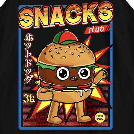 Hi VABA Oversized Snack Burger Tshirt | Kaos Streetwear Unisex Tee