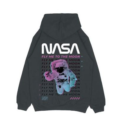 Hi VABA Hoodie Nasa Fly Me To The Moon || Hoodie Pria dan Wanita Unisex 