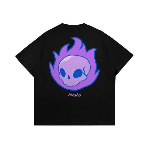 Hi VABA Oversized Purple flame Tshirt | Kaos Streetwear Unisex Tee