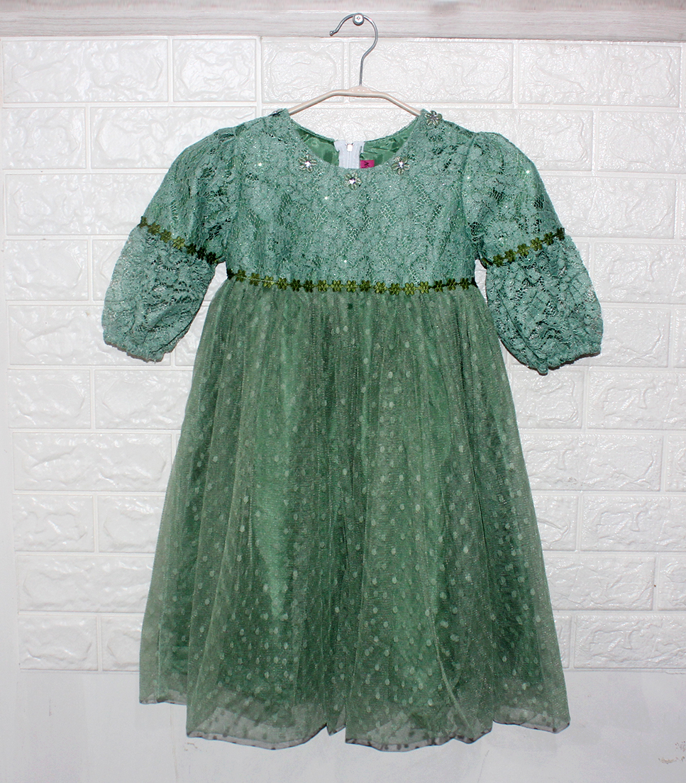 Dress Kids Doll sage green