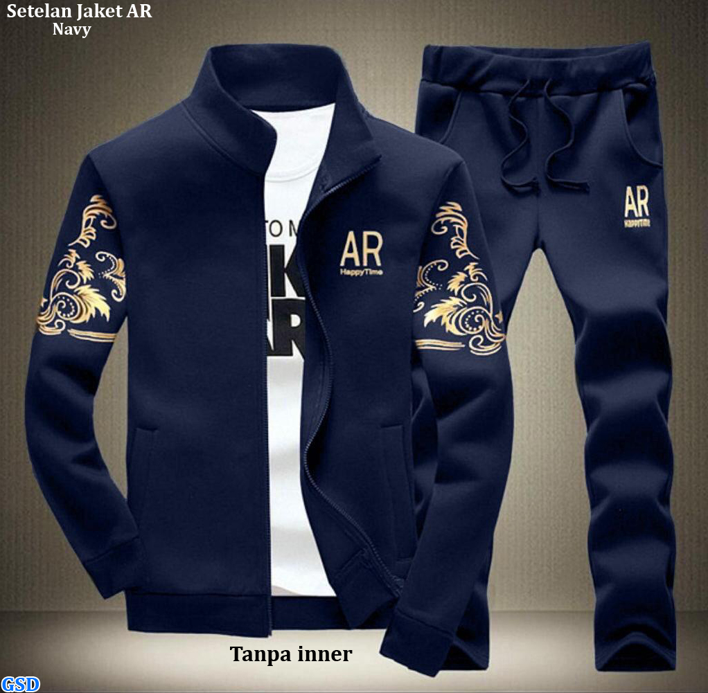 Setelan Jaket Ar abu