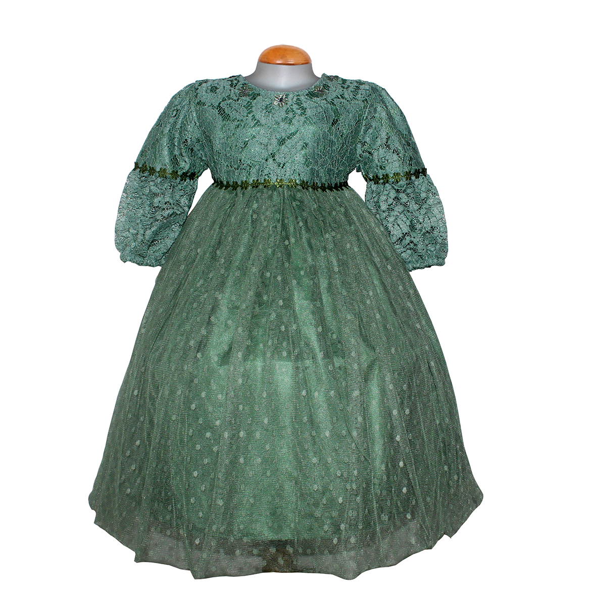 Dress Kids Doll sage green