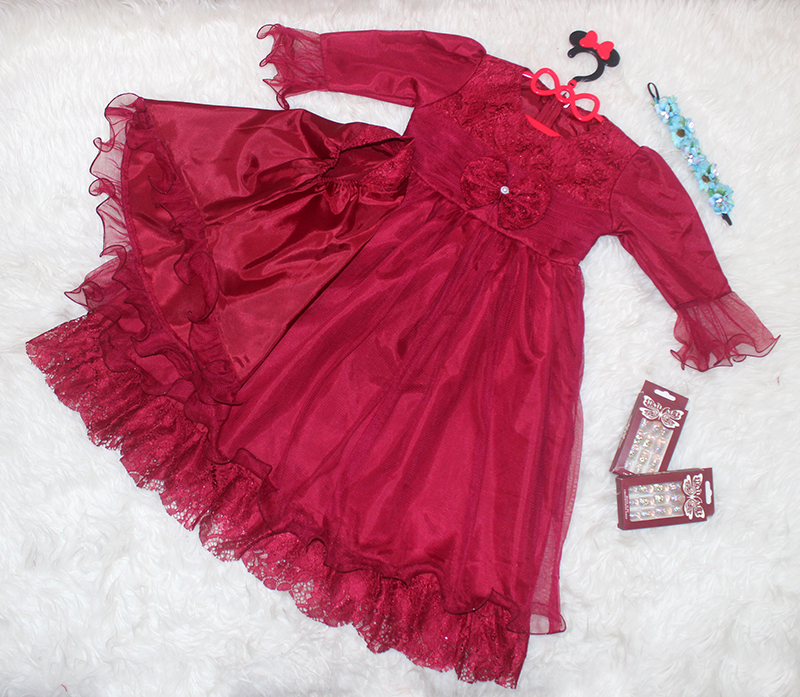 Set Hijab Kids J570 maroon