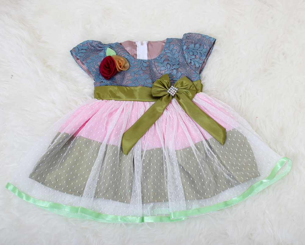 Dress kids melodi abu hijau