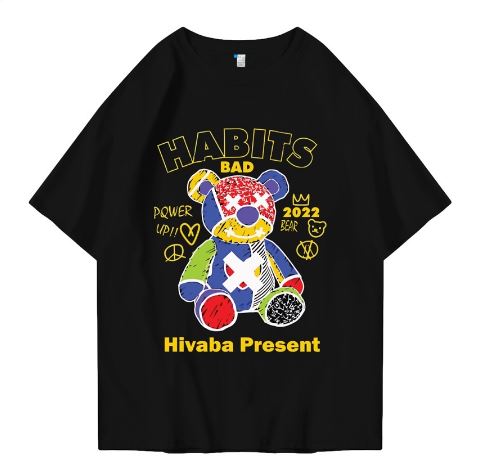 Hi VABA Oversized Hivaba s Bear Present Tshirt | Kaos Streetwear Unisex Tee