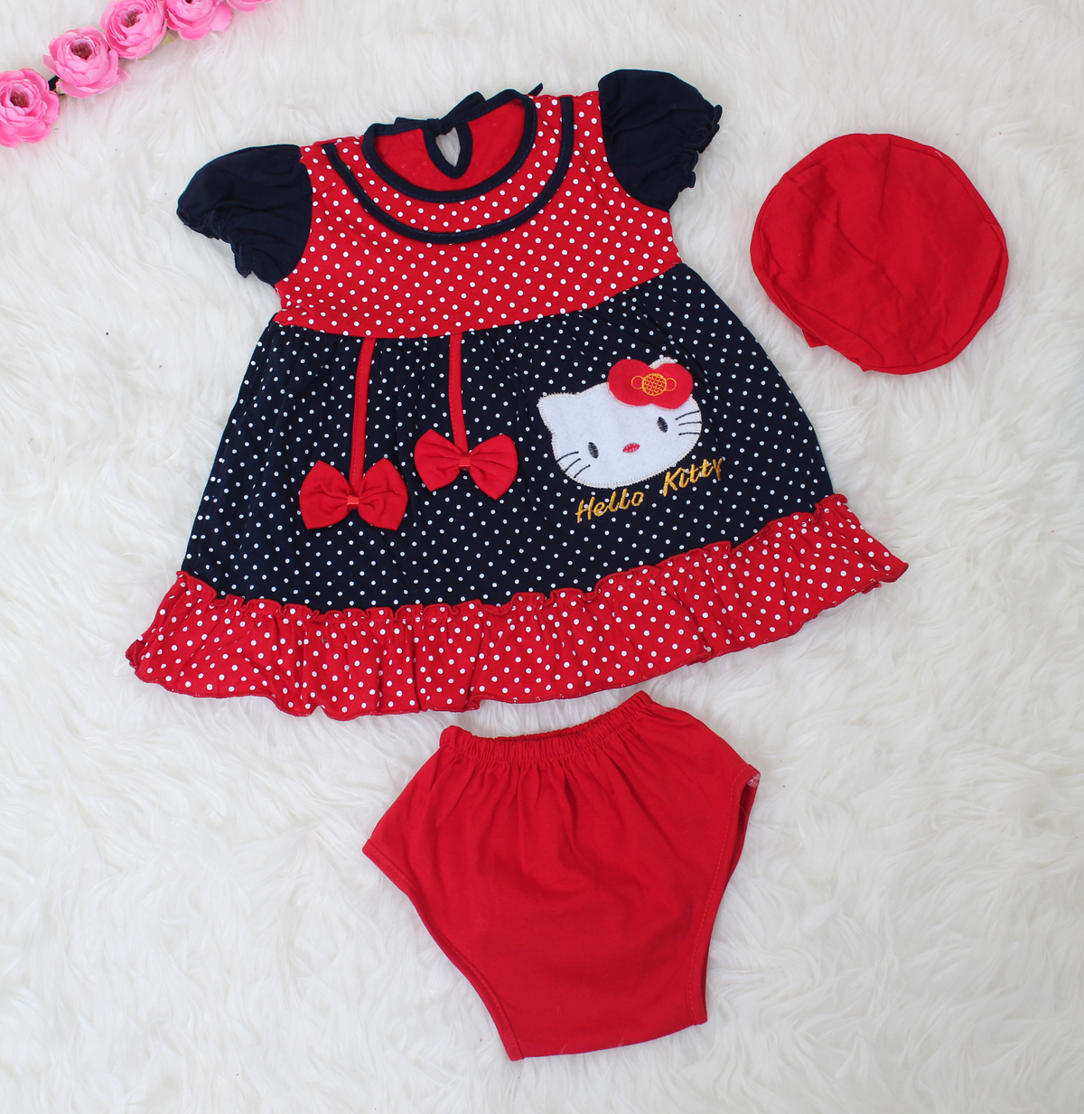 Set Bayi Dot 431 red 3in1