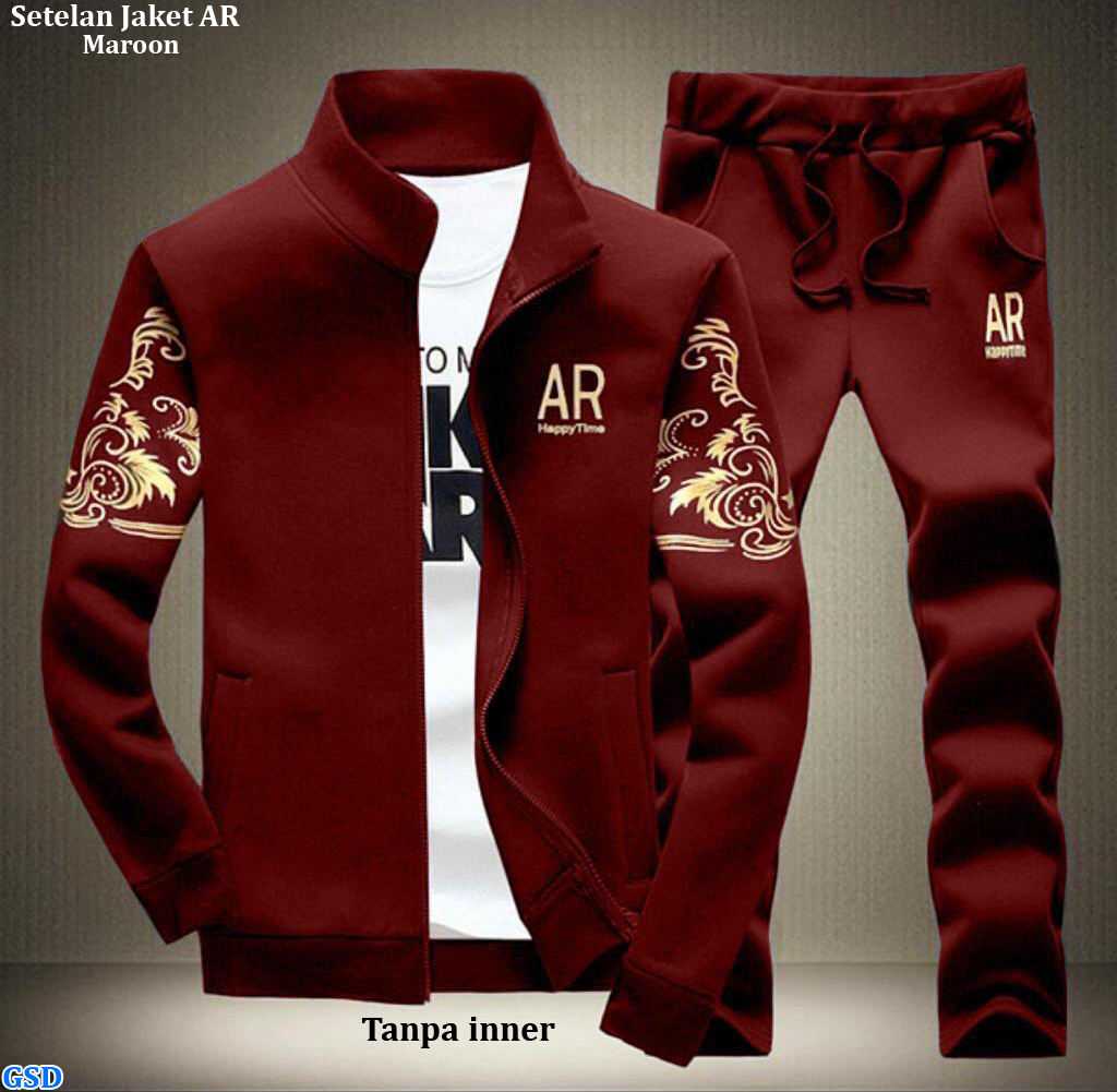 Setelan Jaket Ar abu