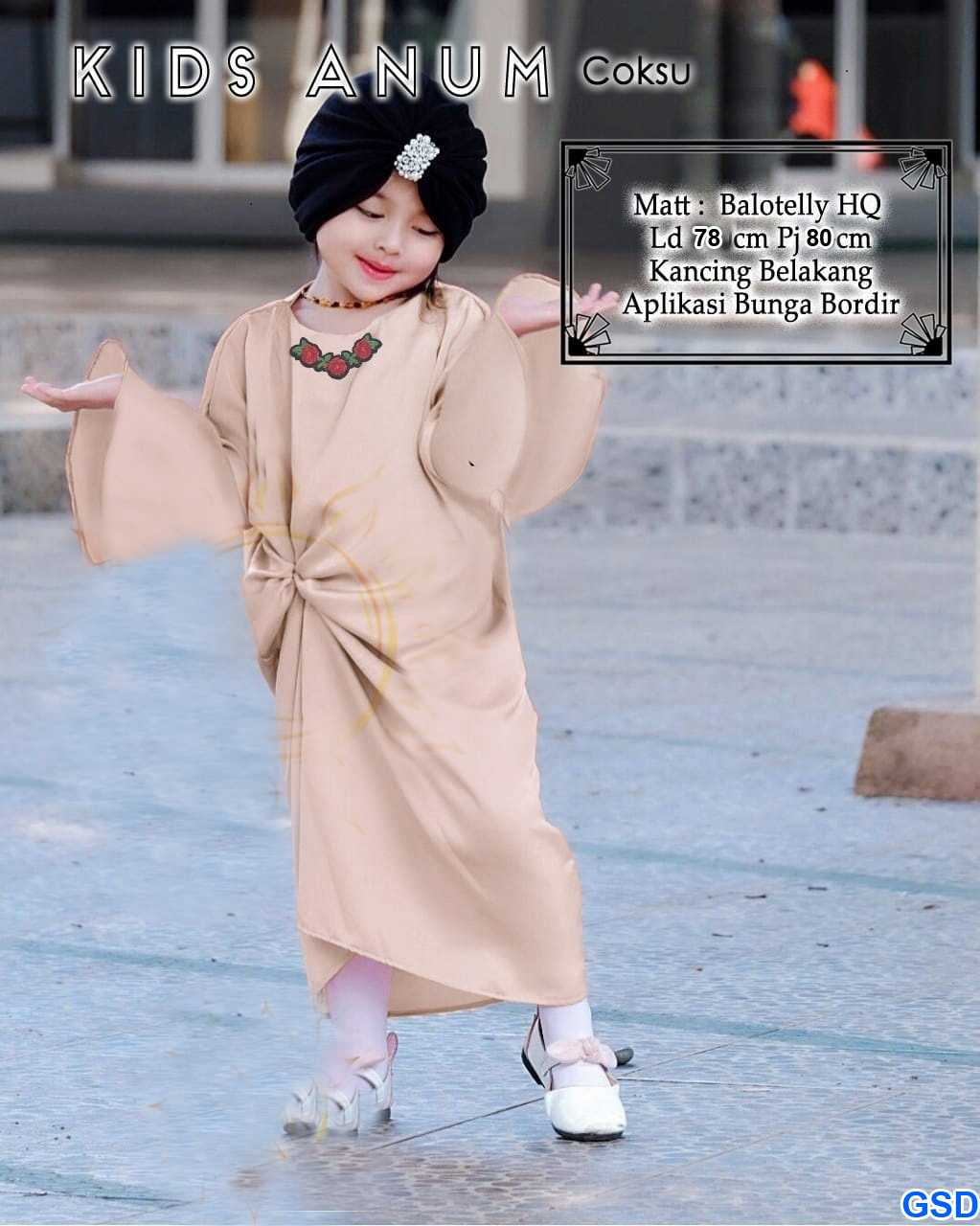 Gamis Kids Anum Maroon