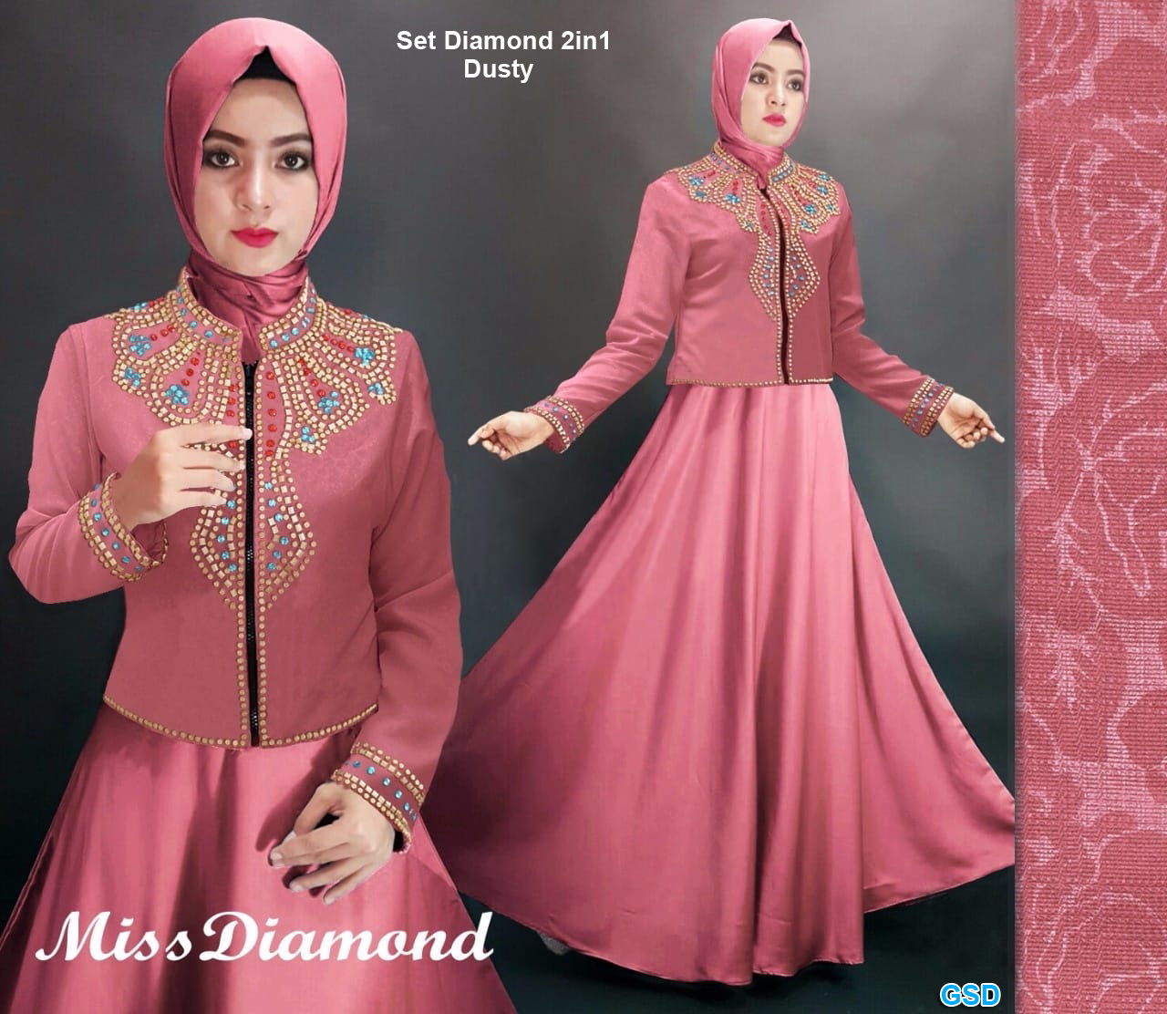 Set Diamond 2in1 hitam