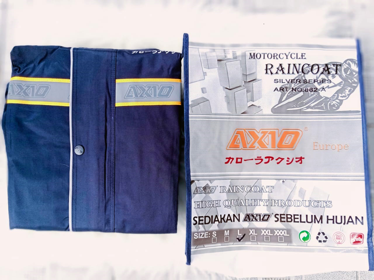 Jas Hujan Axio Original 882 biru