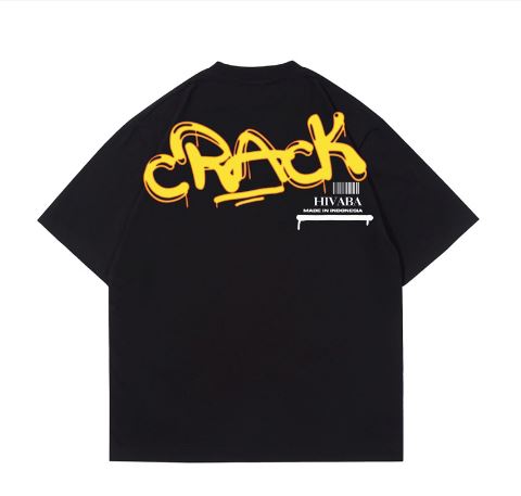 Hi VABA Oversized Crack Tshirt | Kaos Streetwear Unisex Tee