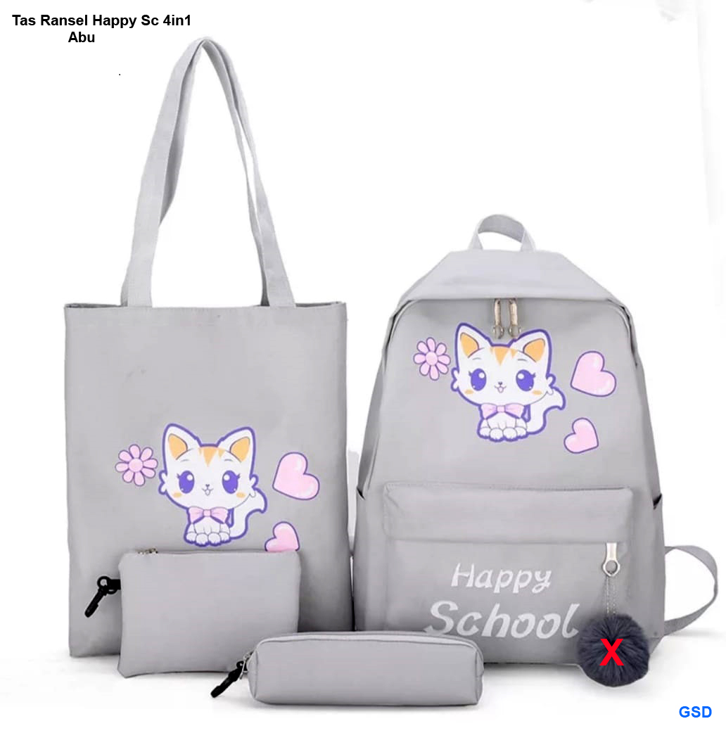 Tas Ransel Happy Sc 4in1 pink