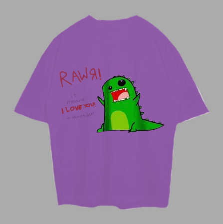 VABA Oversized Rawr Dinosaur Tshirt | Kaos Streetwear Unisex Tee