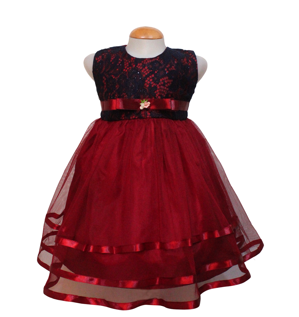 Dress Kids Sari Maroon