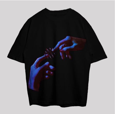 VABA Oversized Blue Hand Tshirt | Kaos Streetwear Unisex Tee