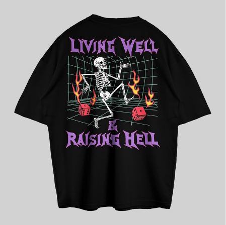 VABA Oversized Living Well Tshirt | Kaos Streetwear Unisex Tee