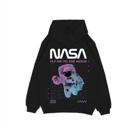 Hi VABA Hoodie Nasa Fly Me To The Moon || Hoodie Pria dan Wanita Unisex 