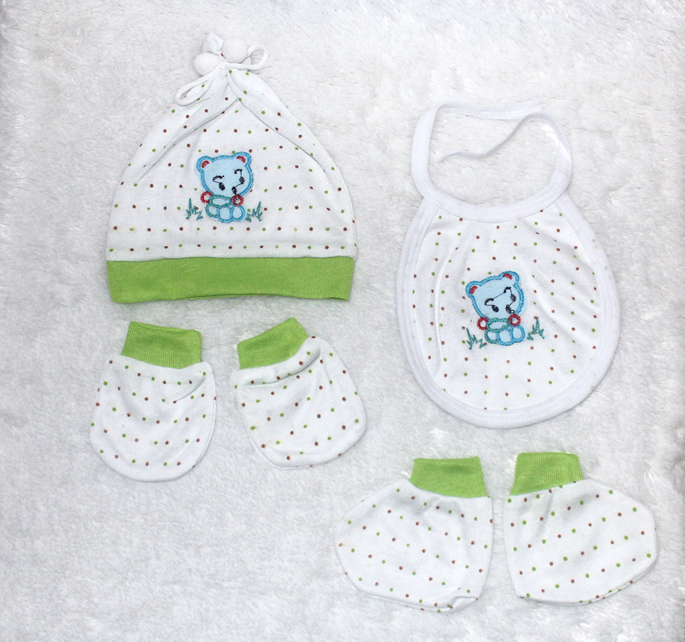 Set Bayi Dot Bear 4in1 02  Hijau