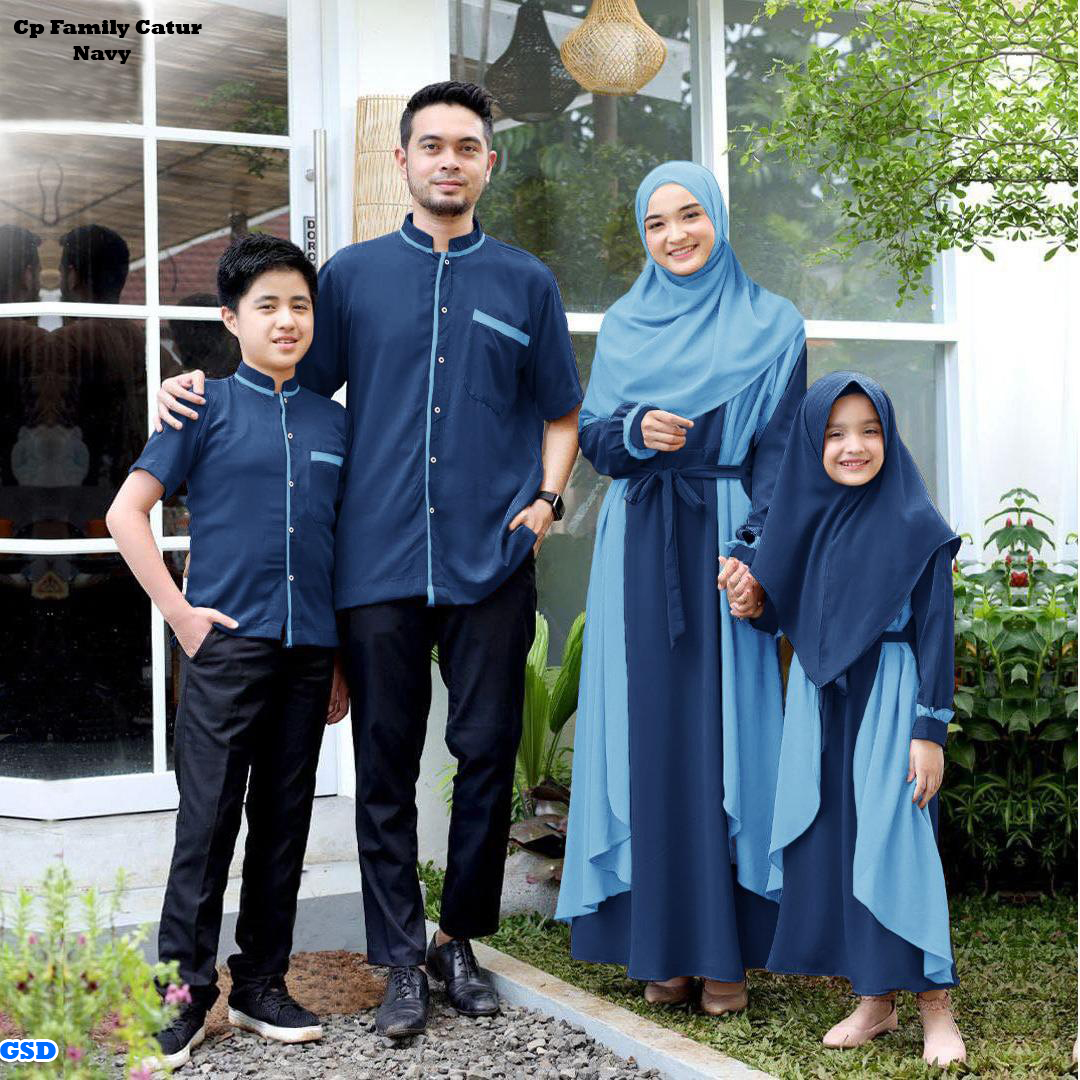 Cp family catur (gamis ibu)navy