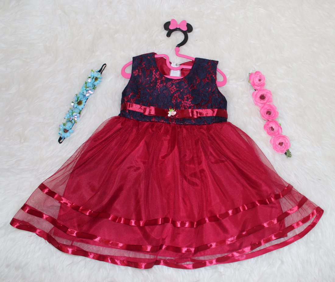 Dress Kids Sari Maroon