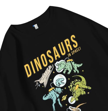 Hi VABA Oversized Dinosaurs In Space Tshirt | Kaos Streetwear Unisex Tee