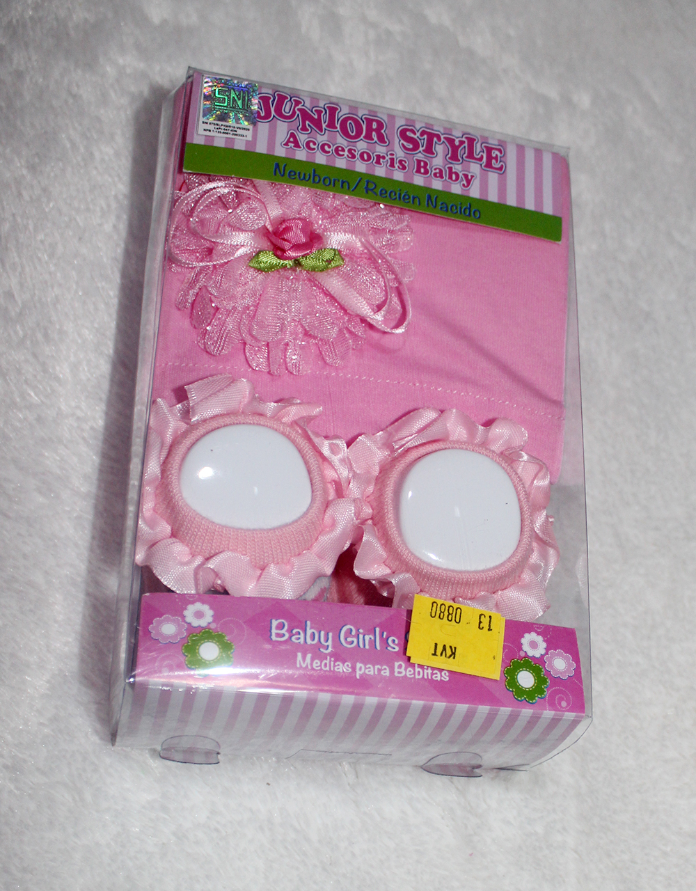 Set bayi turban bunga 01 pink