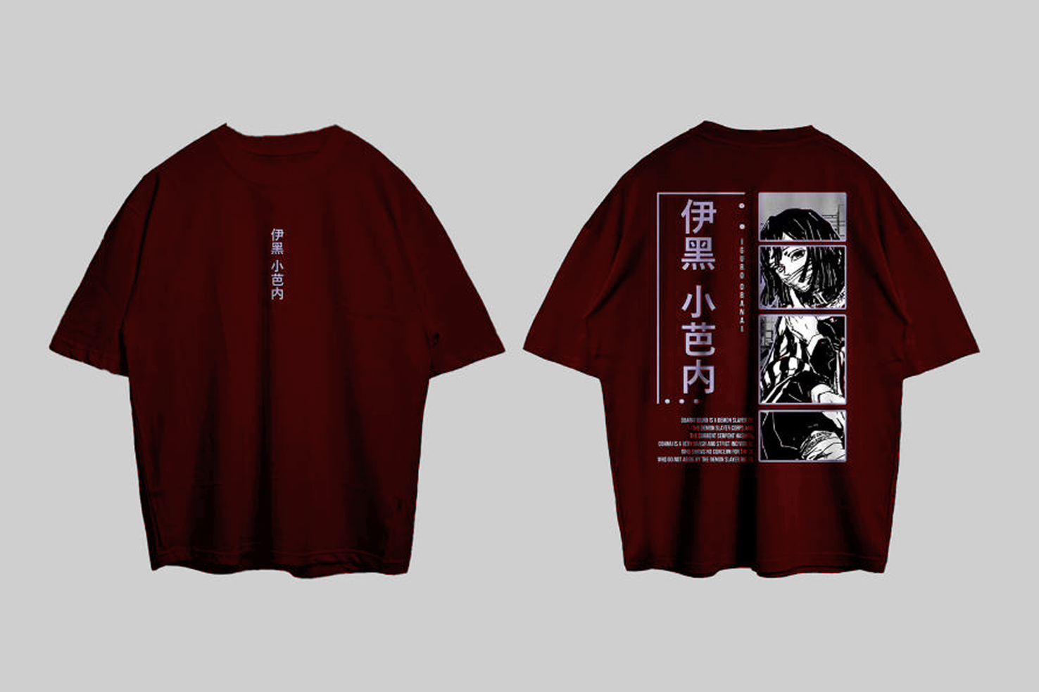 VABA Oversized Iguro Obanai Japan Tshirt | Kaos Streetwear Unisex Tee