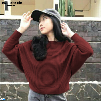 Blus Rajut Rip Coklat