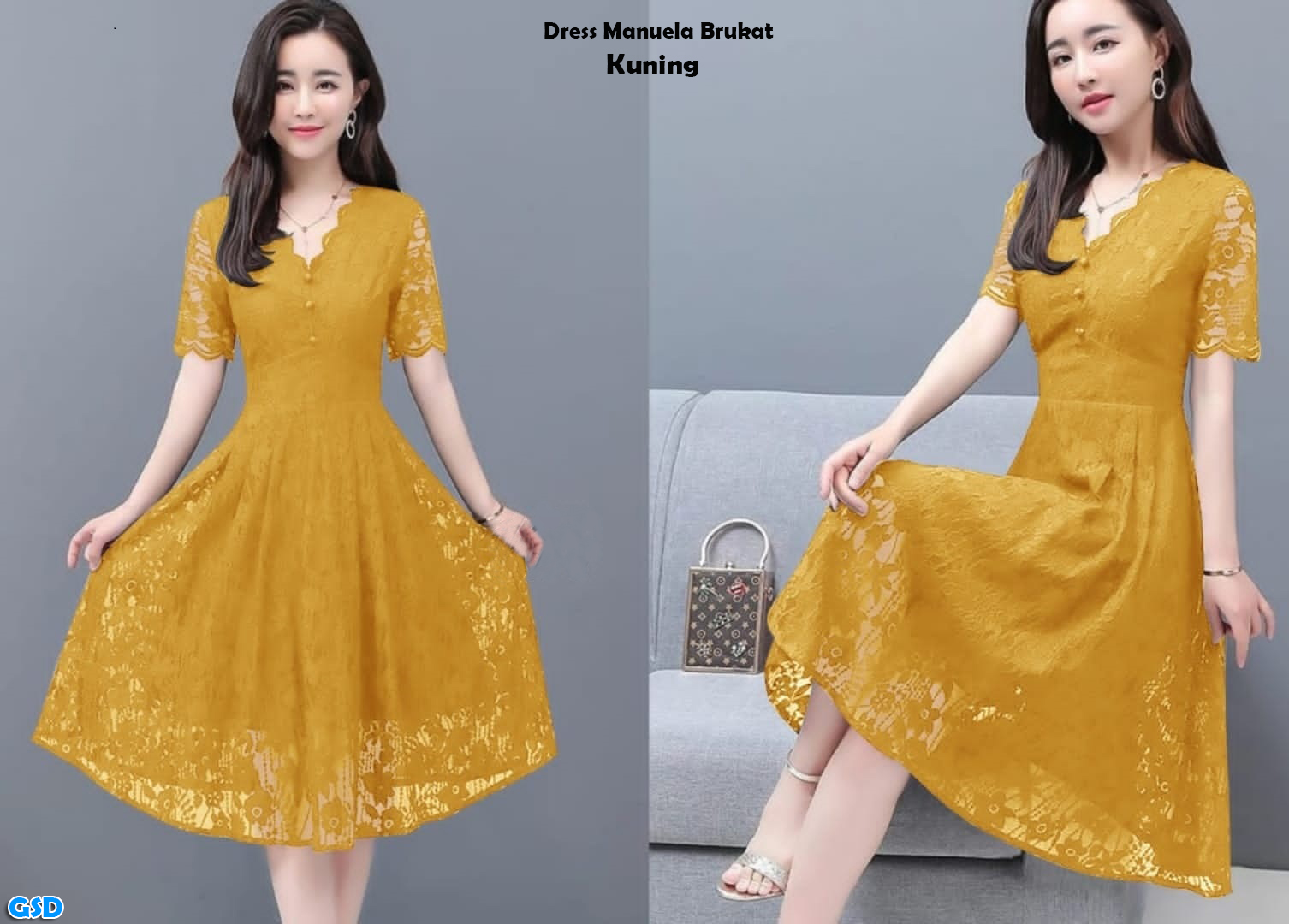 Dress Manuela brukat hijau