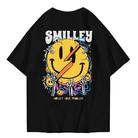 Hi VABA Oversized Smiley Tshirt | Kaos Streetwear Unisex Tee