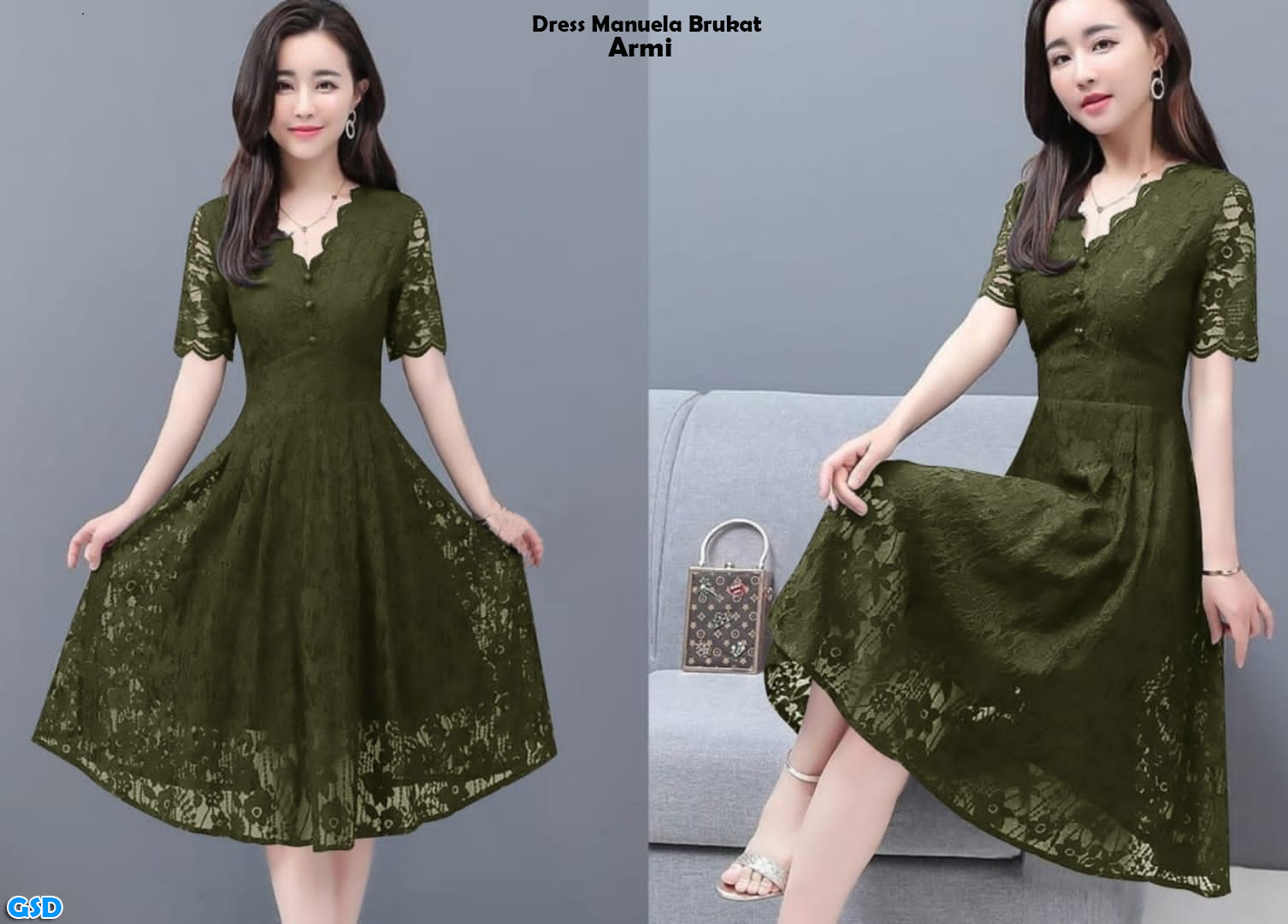 Dress Manuela brukat Kuning