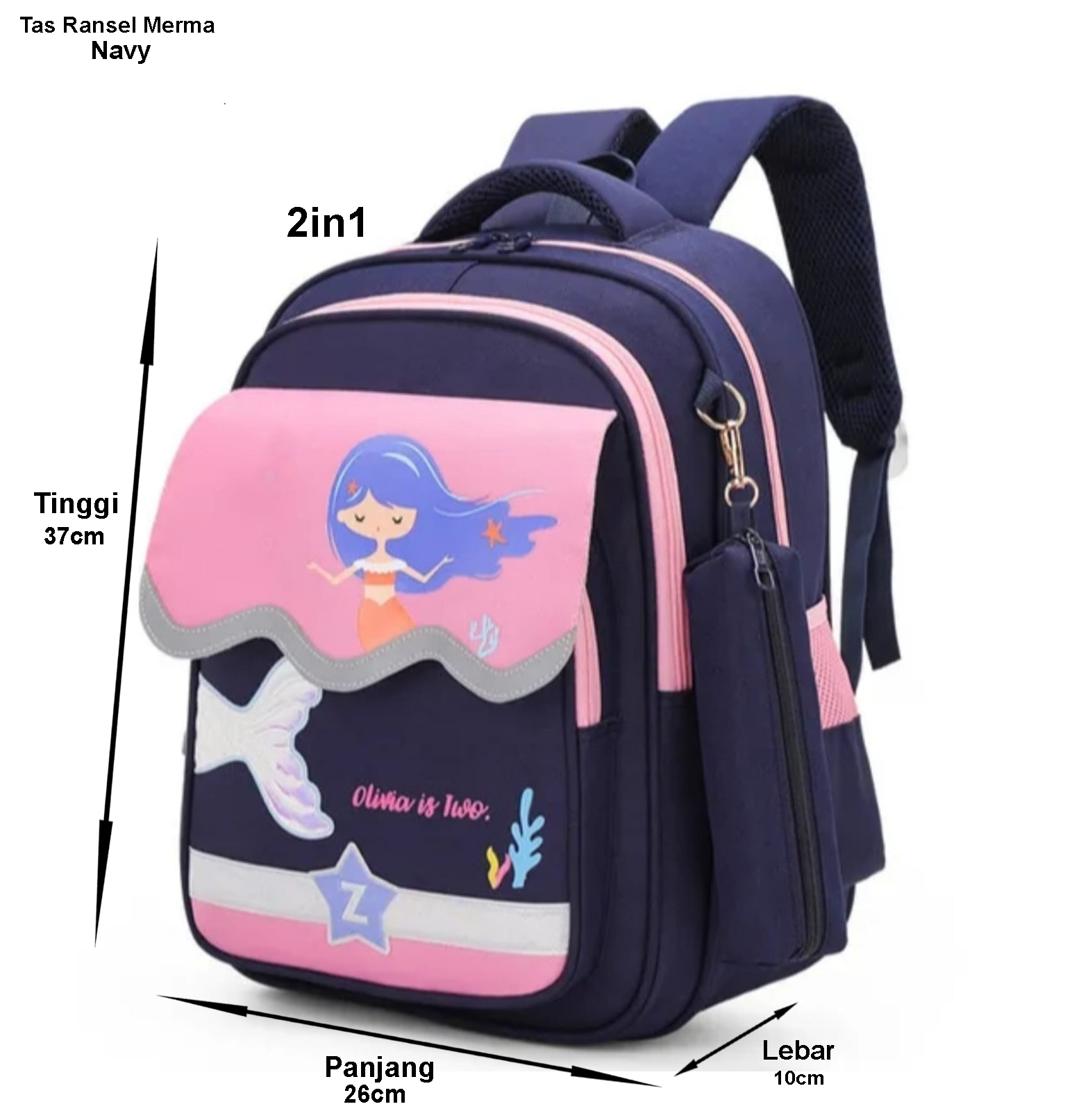 Tas Ransel 2in1 Merma ungu