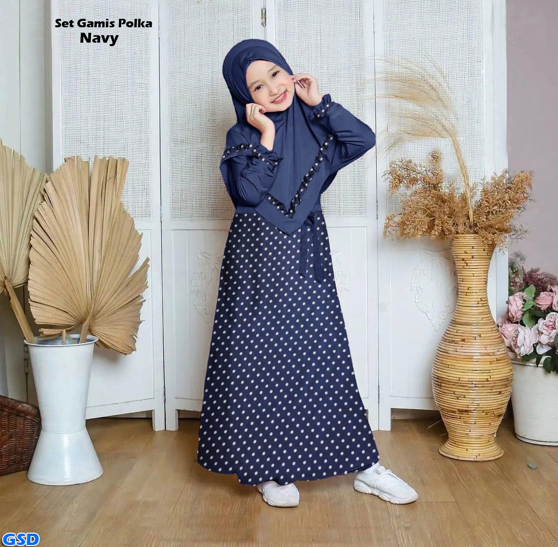 Set Gamis Polka Maroon