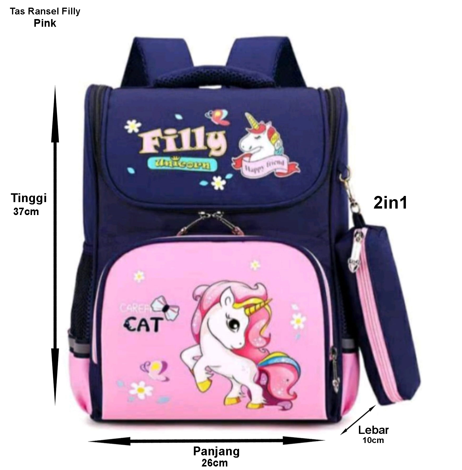 Tas Ransel 2in1 Filly ungu