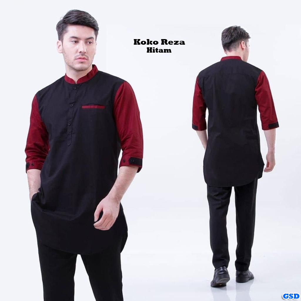 Kemeja Koko Reza Maroon