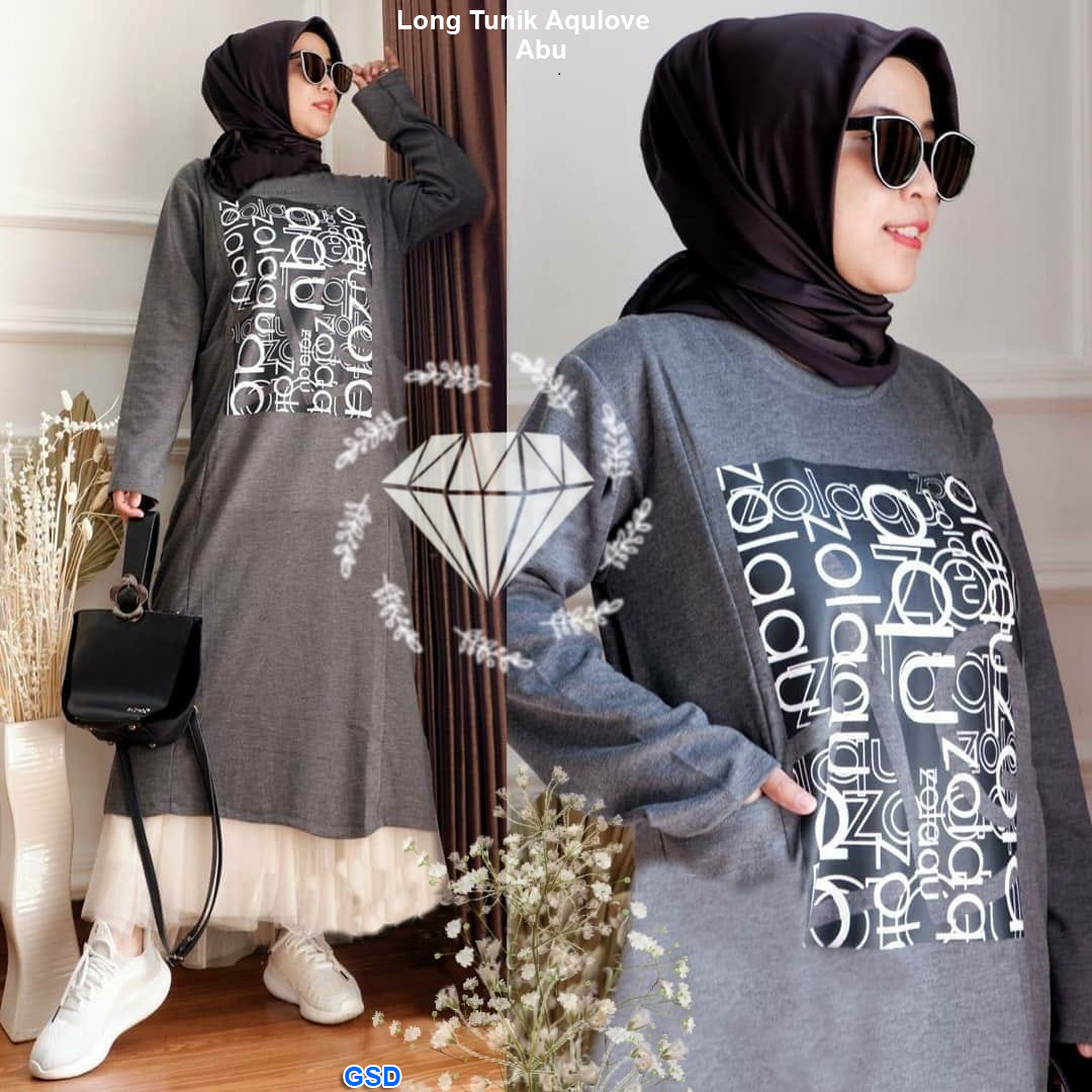 Long tunik Aqulove pink