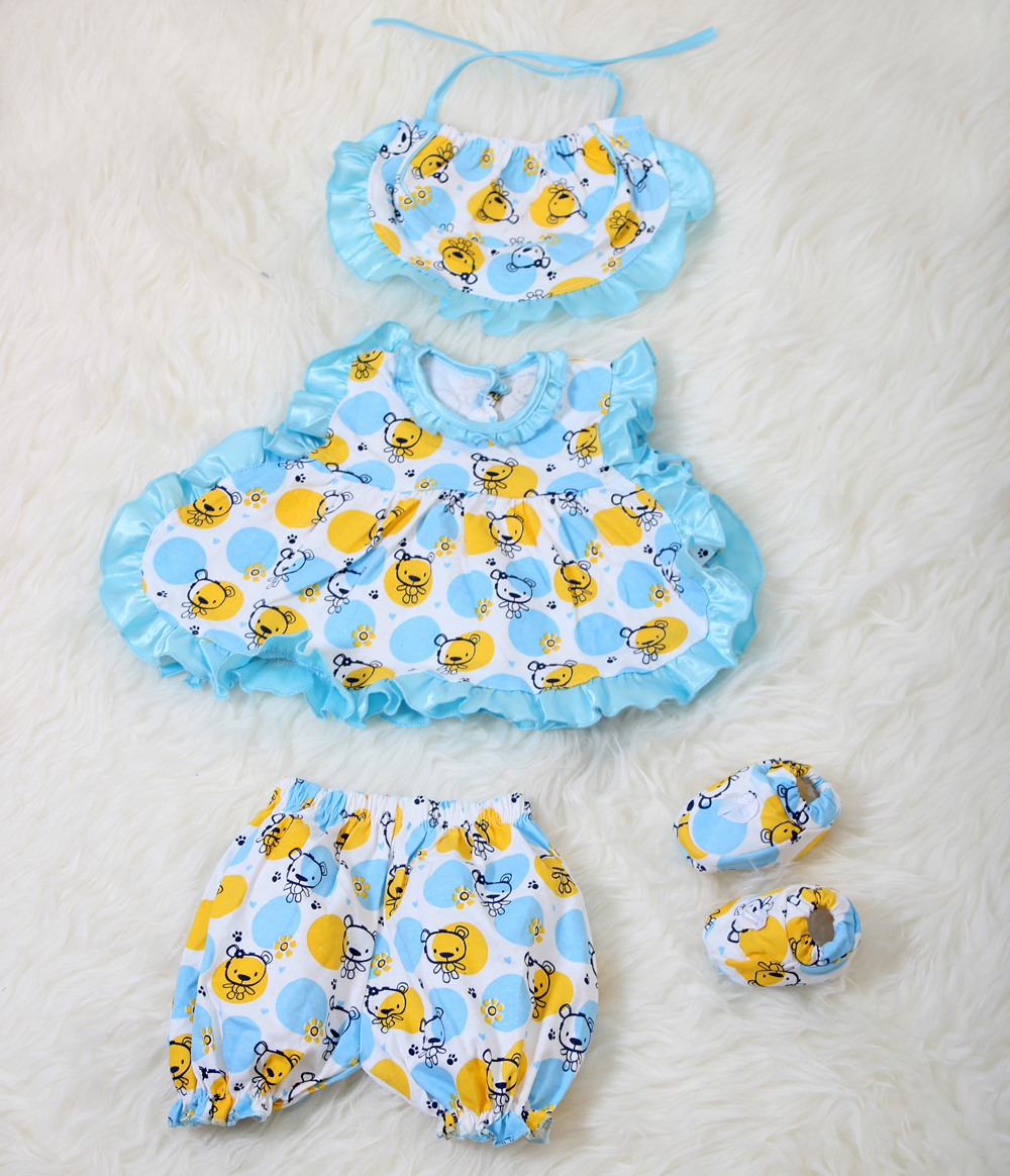 Set bayi  boneka  4in1 biru Grosir Tanah Abang Baju Import 