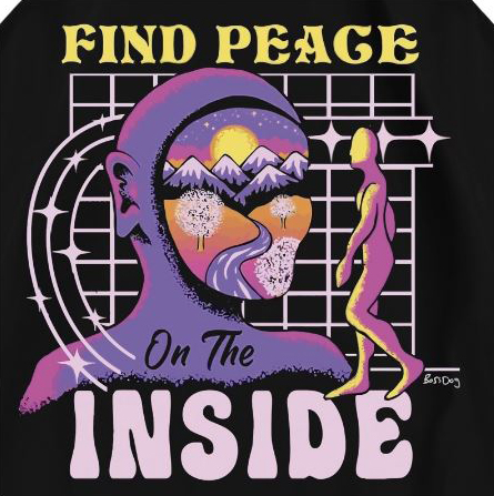 Hi VABA Oversized Find Peace Inside Tshirt | Kaos Streetwear Unisex Tee