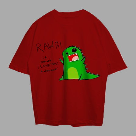 VABA Oversized Rawr Dinosaur Tshirt | Kaos Streetwear Unisex Tee