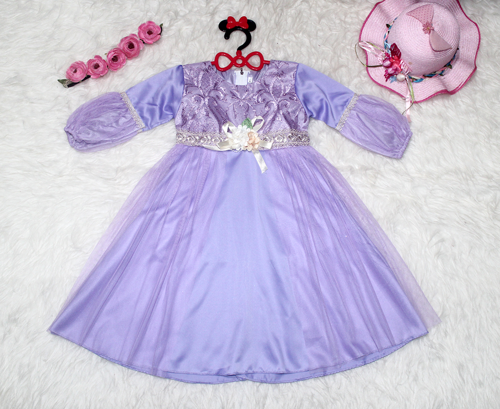 Set Gamis Anak Amina Lilac