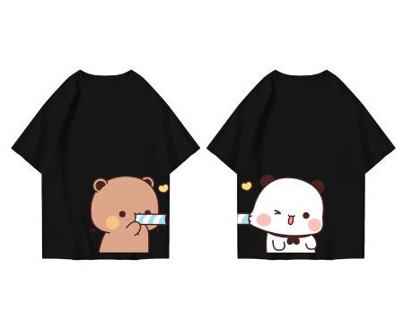 Hi VABA Oversized Cute Couple Bear Tshirt | Kaos Streetwear Unisex Tee